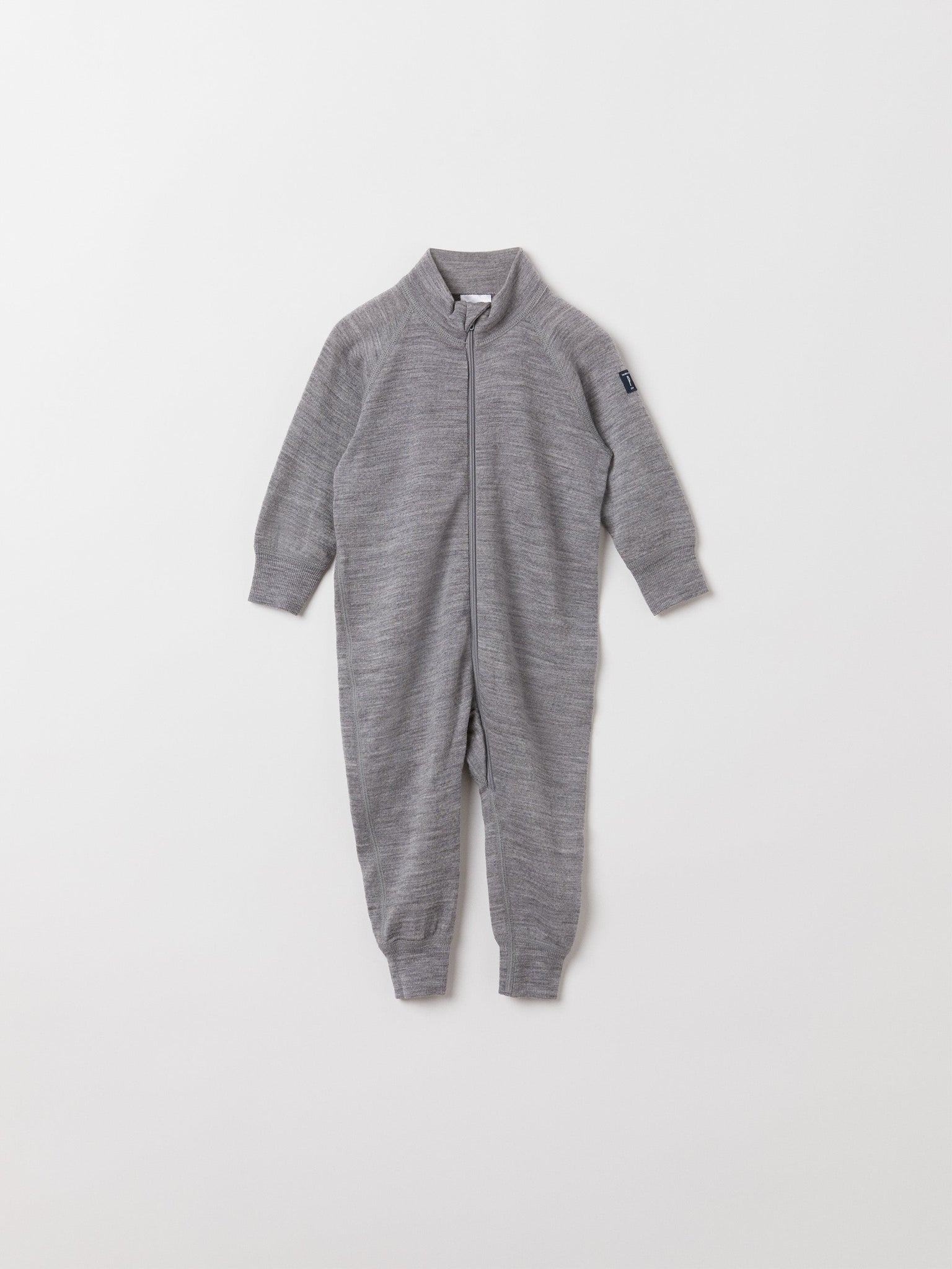 Merino Kids Grey Thermal All-In-One from the Polarn O. Pyret outerwear collection. Made using ethically sourced materials.