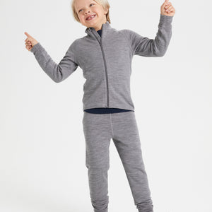 Terry Wool Grey Kids Thermal Leggings from the Polarn O. Pyret outerwear collection. Made using ethically sourced materials.