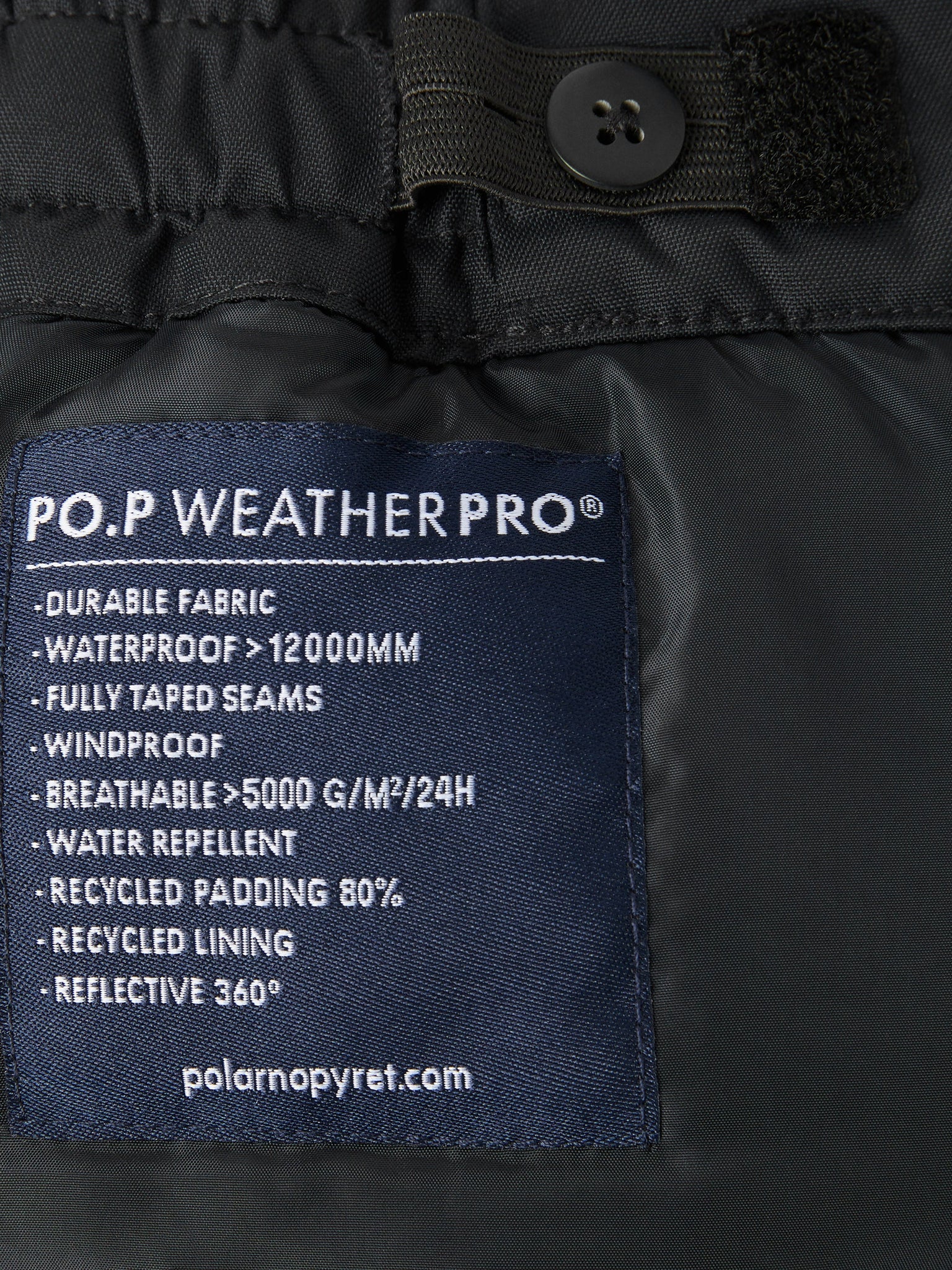 Kids Black Padded Waterproof Trousers from the Polarn O. Pyret outerwear collection. Made using ethically sourced materials.