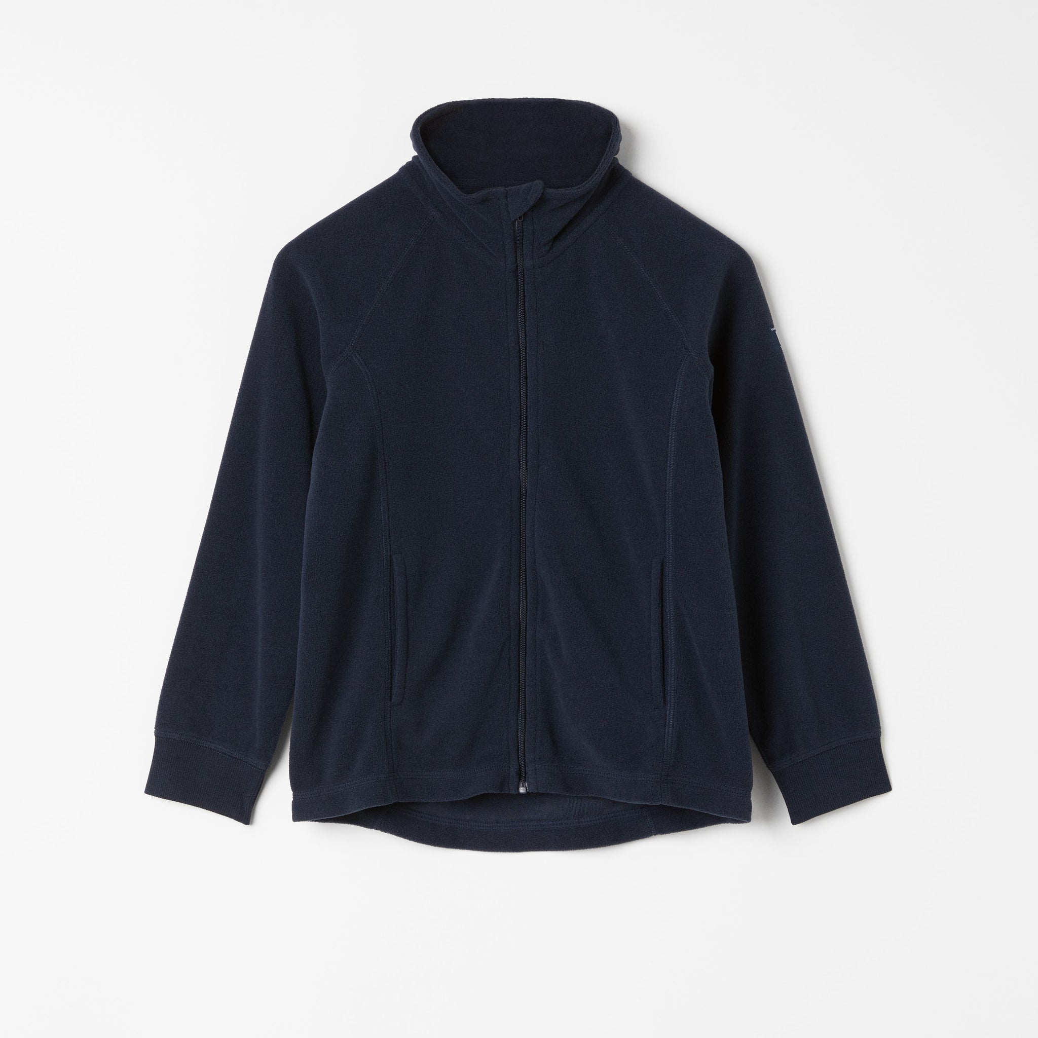 Navy Waterproof Kids Fleece Jacket from the Polarn O. Pyret outerwear collection. Ethically produced kids outerwear.