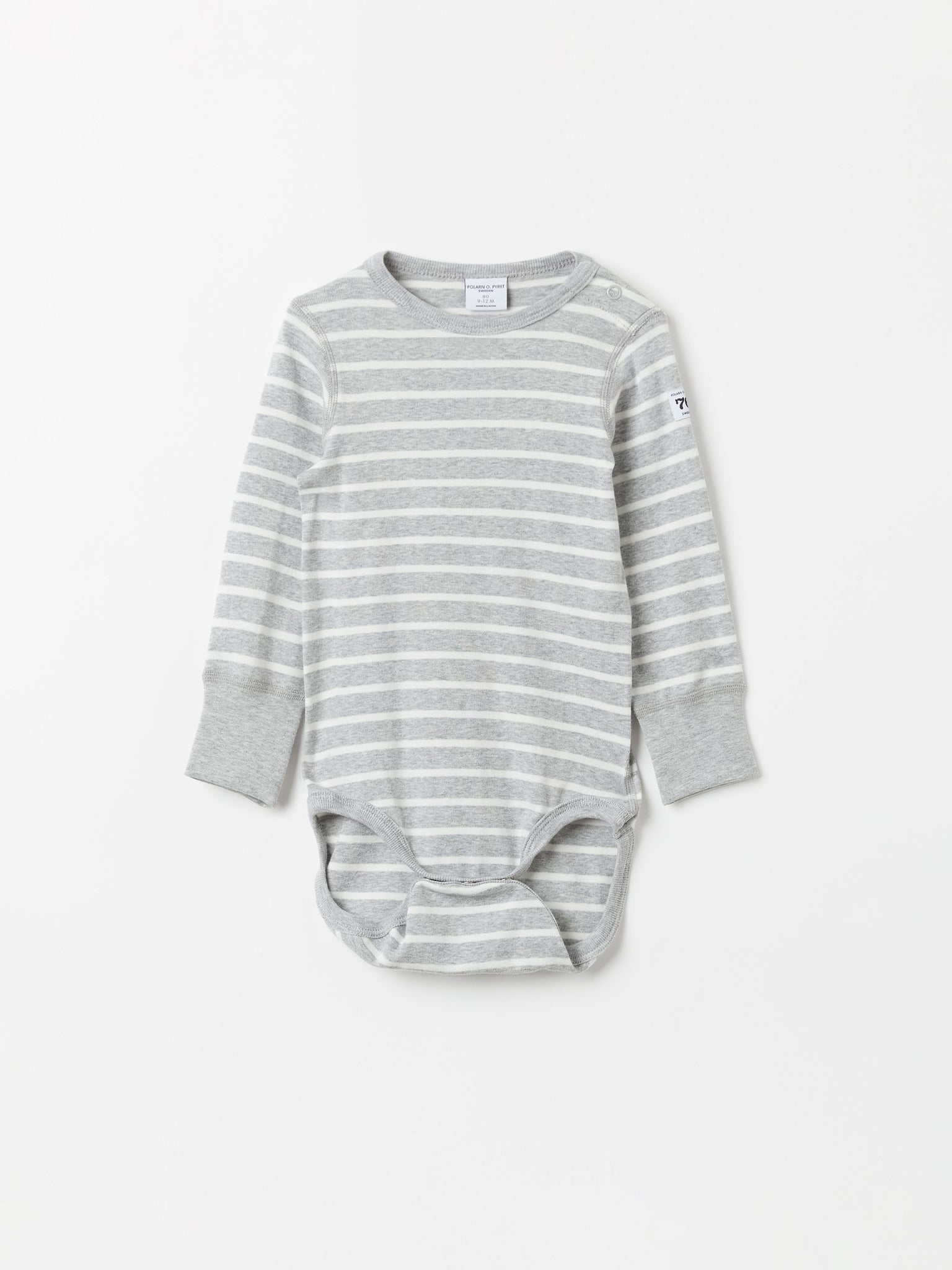 Unisex Grey Striped Babygrow