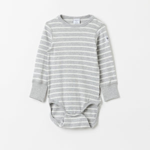 Unisex Grey Striped Babygrow