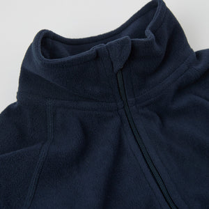 Navy Waterproof Kids Fleece Jacket from the Polarn O. Pyret outerwear collection. Ethically produced kids outerwear.