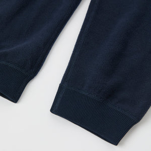 Navy Fleece Kids Thermal Trousers from the Polarn O. Pyret outerwear collection. Made using ethically sourced materials.