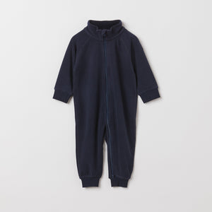 Merino Kids Navy Thermal Onesie from the Polarn O. Pyret outerwear collection. The best ethical kids outerwear.