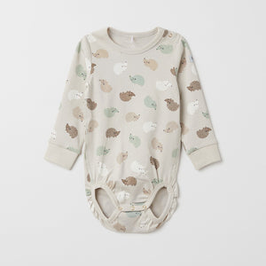 Hedgehog Print Organic Cotton Babygrow from the Polarn O. Pyret baby collection. The best ethical baby clothes