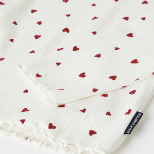 Ribbed Heart Print Kids Top from the Polarn O. Pyret kidswear collection. Ethically produced kids clothing.