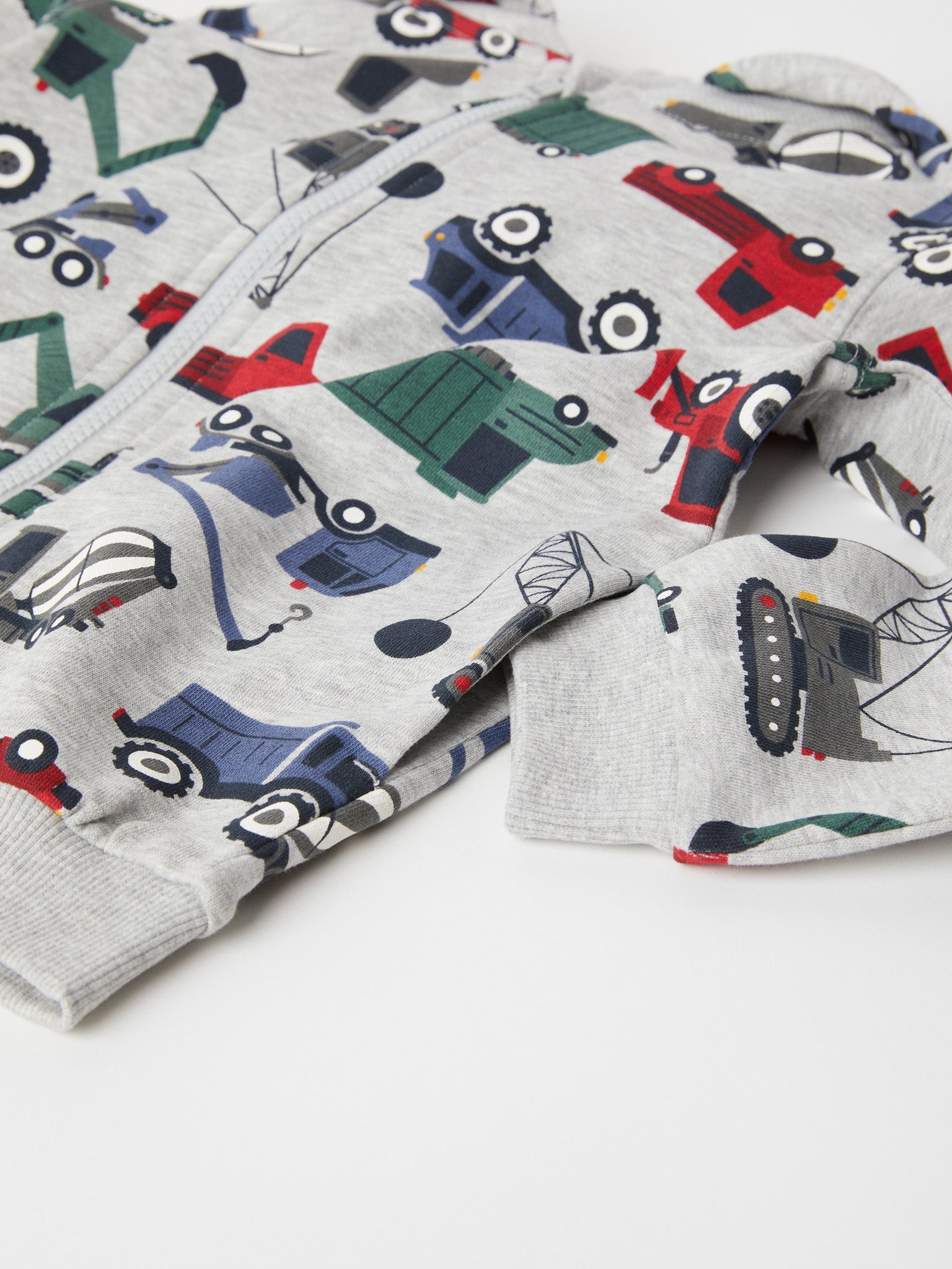 Vehicle Print  Cotton Kids Hoodie from the Polarn O. Pyret kidswear collection. Nordic kids clothes made from sustainable sources.