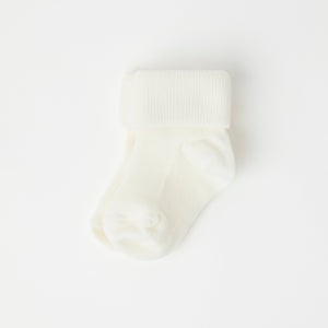 White Merino Baby Socks from the Polarn O. Pyret baby collection. The best ethical kids clothes