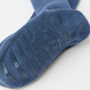 Blue Merino Antislip Kids Socks from Polarn O. Pyret kidswear. Clothes made using sustainably sourced materials.