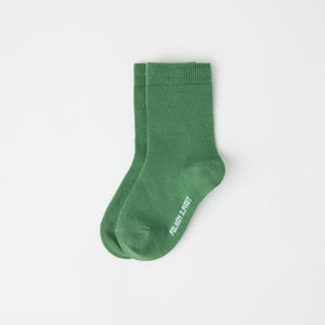 Green Merino Kids Socks from Polarn O. Pyret kidswear. Ethically produced kids clothing.