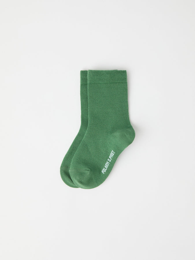 Green Merino Kids Socks from Polarn O. Pyret kidswear. Ethically produced kids clothing.