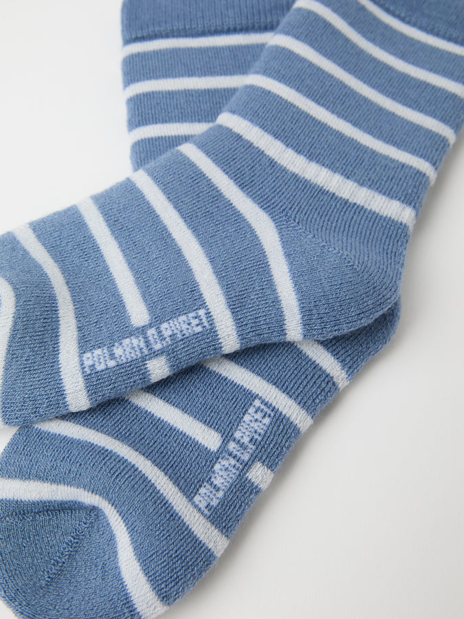 Blue Terry Merino Kids Socks from Polarn O. Pyret kidswear. Nordic kids clothes made from sustainable sources.