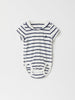 Organic Cotton Breton Stripe Short Sleeve Babygrow from the Polarn O. Pyret baby collection. Ethically produced kids clothing.