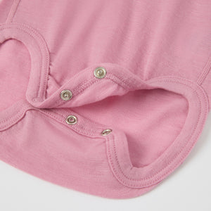 Pink Thermal Merino Wool Babygrow from the Polarn O. Pyret kidswear collection. The best ethical kids outerwear.