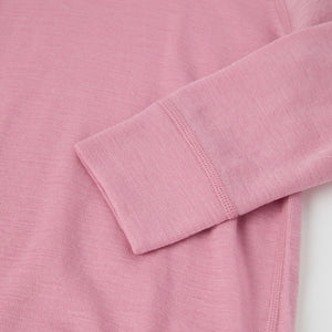 Pink Thermal Merino Wool Babygrow from the Polarn O. Pyret kidswear collection. The best ethical kids outerwear.