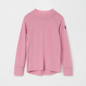 Pink Thermal Merino Kids Top from the Polarn O. Pyret kidswear collection. Quality kids clothing made to last.