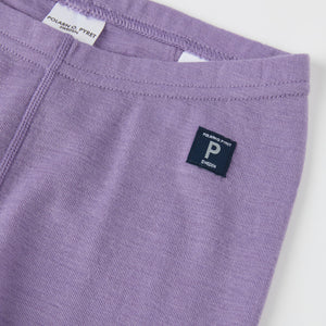 Purple Thermal Merino Kids Leggings from the Polarn O. Pyret kidswear collection. Made using ethically sourced materials.