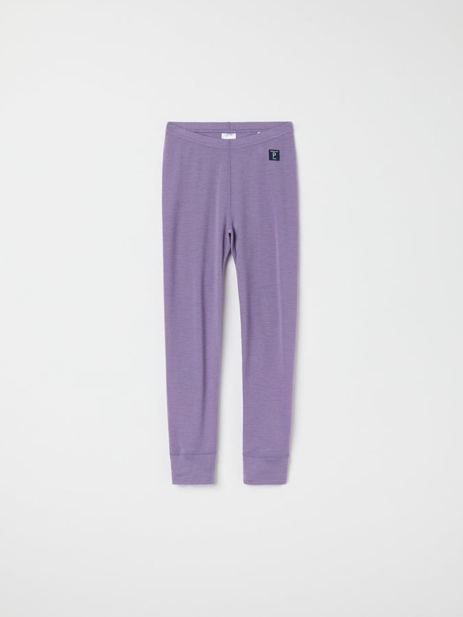 Purple Thermal Merino Kids Leggings from the Polarn O. Pyret kidswear collection. Made using ethically sourced materials.