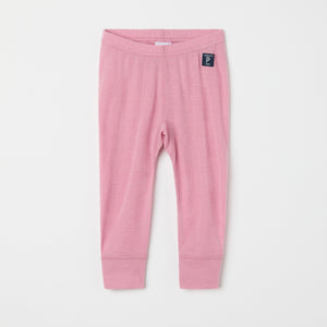 Pink Thermal Merino Kids Leggings from the Polarn O. Pyret kidswear collection. Ethically produced kids outerwear.