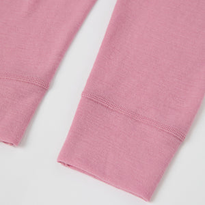 Pink Thermal Merino Kids Leggings from the Polarn O. Pyret kidswear collection. Ethically produced kids outerwear.