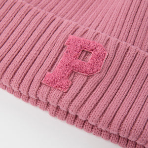 Pink Rib Knit Kids Hat from the Polarn O. Pyret kidswear collection. Ethically produced kids outerwear.