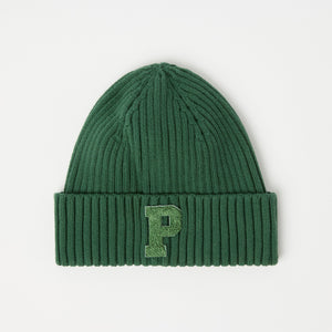 Green Rib Knit Kids Hat from the Polarn O. Pyret kidswear collection. Made using ethically sourced materials.