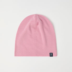 Pink Merino Wool Kids Beanie Hat from the Polarn O. Pyret kidswear collection. Quality kids clothing made to last.