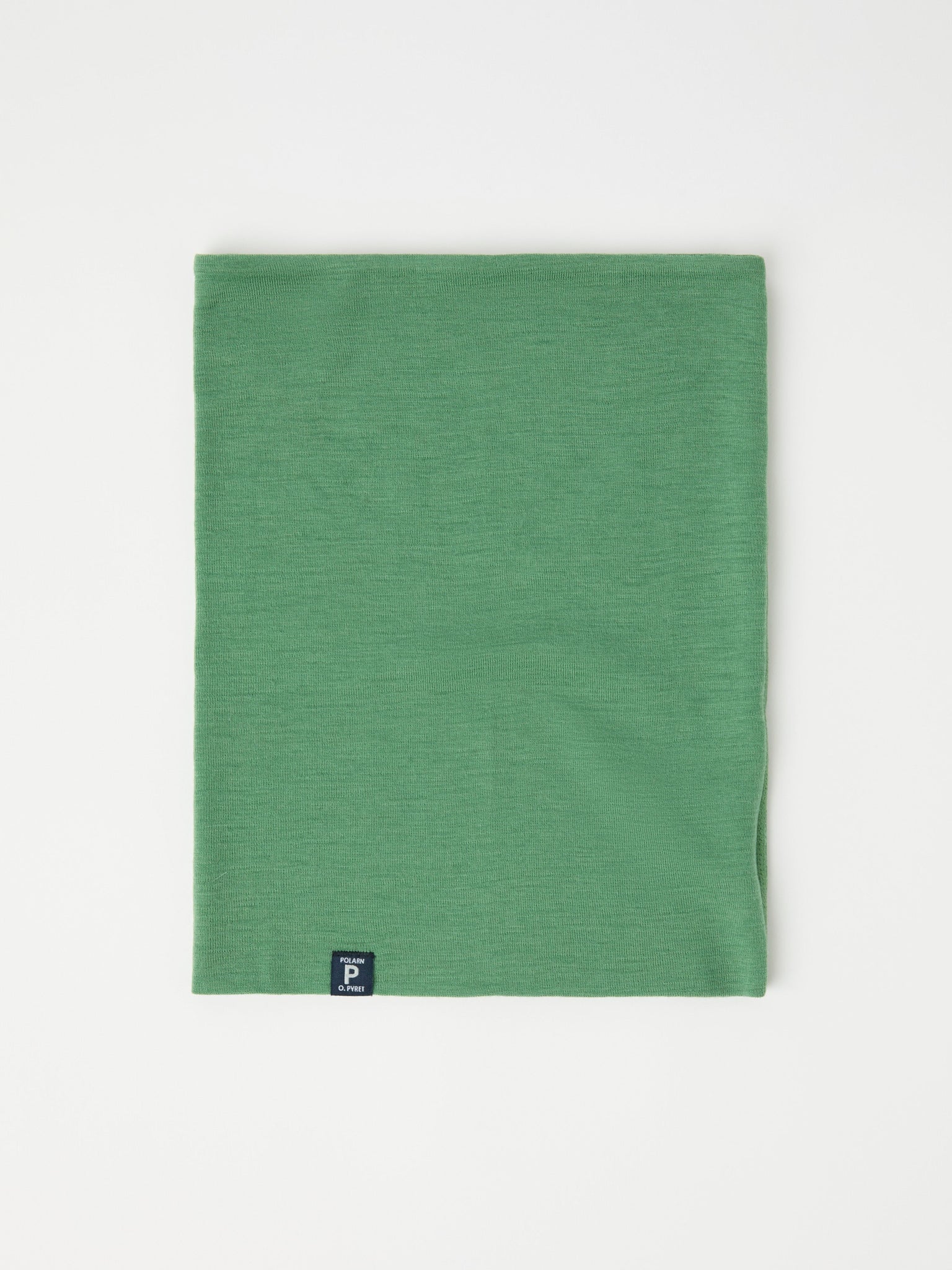 Green Kids Merino Neck Warmer from the Polarn O. Pyret kidswear collection. The best ethical kids outerwear.