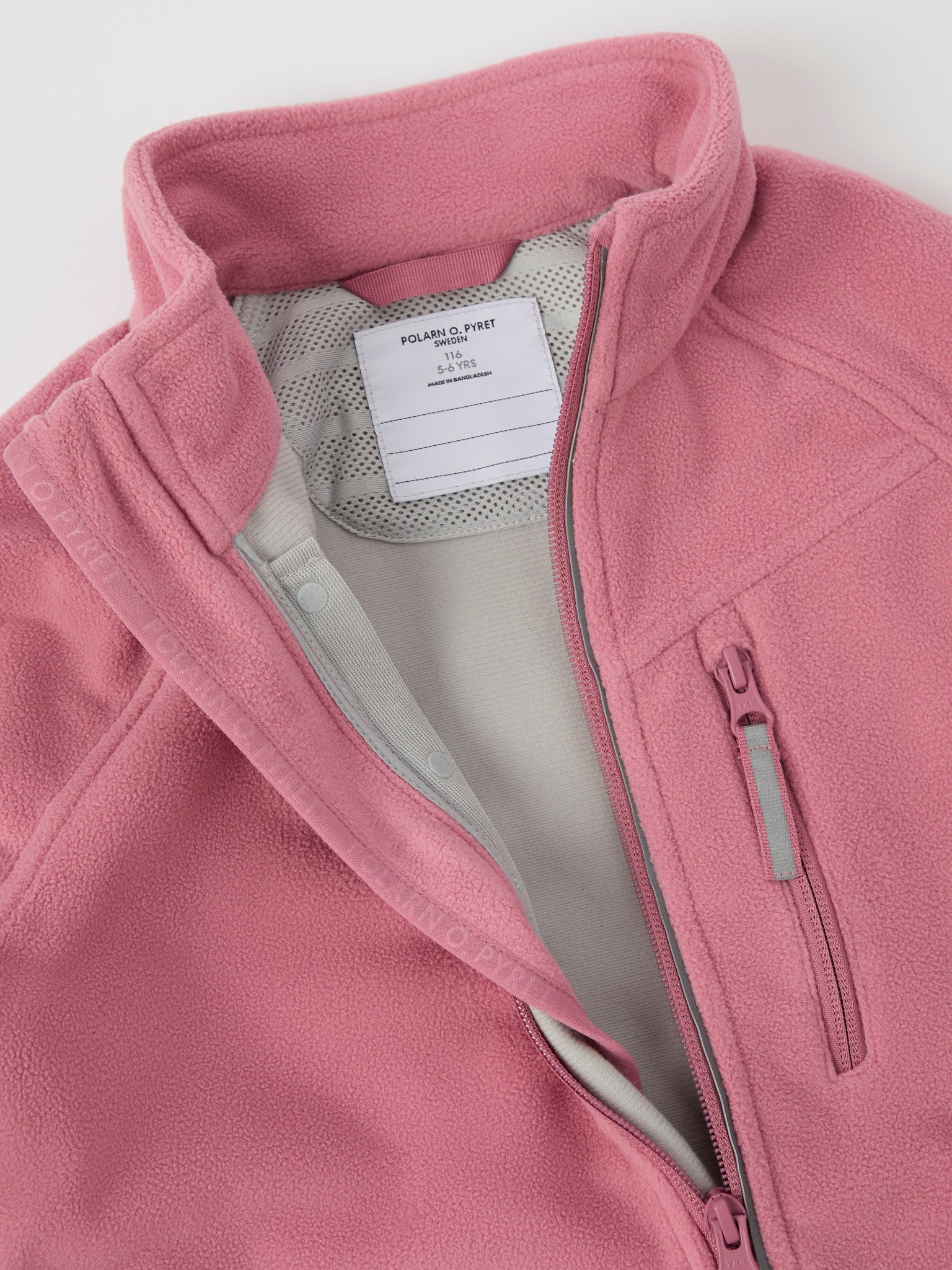 Pink Waterproof Kids Fleece Jacket from the Polarn O. Pyret kidswear collection. Made using ethically sourced materials.