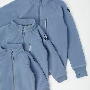 Blue Waterproof Kids Fleece Jacket from the Polarn O. Pyret kidswear collection. Ethically produced kids outerwear.