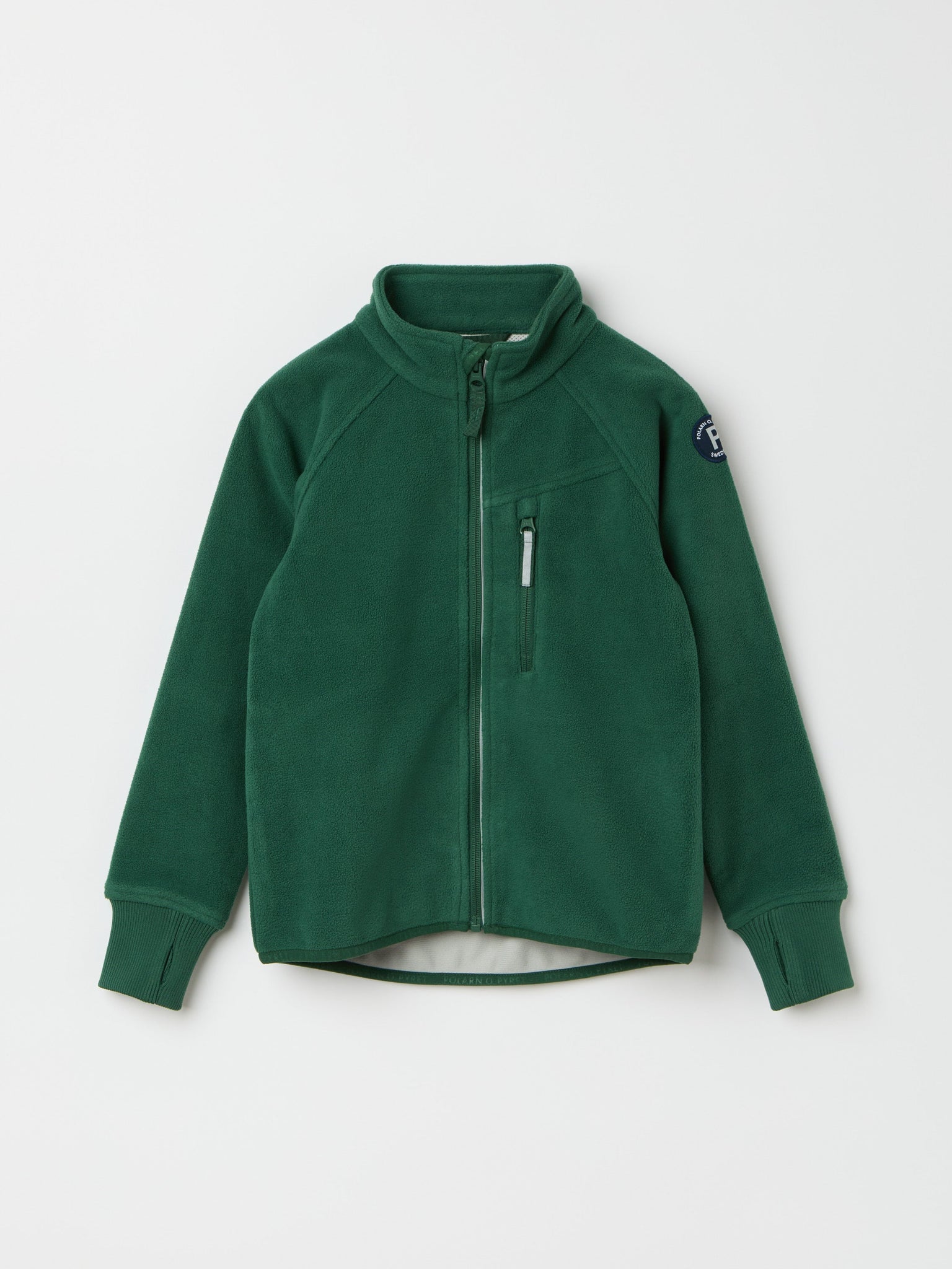 Green Waterproof Kids Fleece Jacket from the Polarn O. Pyret kidswear collection. The best ethical kids outerwear.