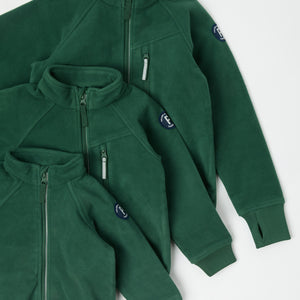 Green Waterproof Kids Fleece Jacket from the Polarn O. Pyret kidswear collection. The best ethical kids outerwear.