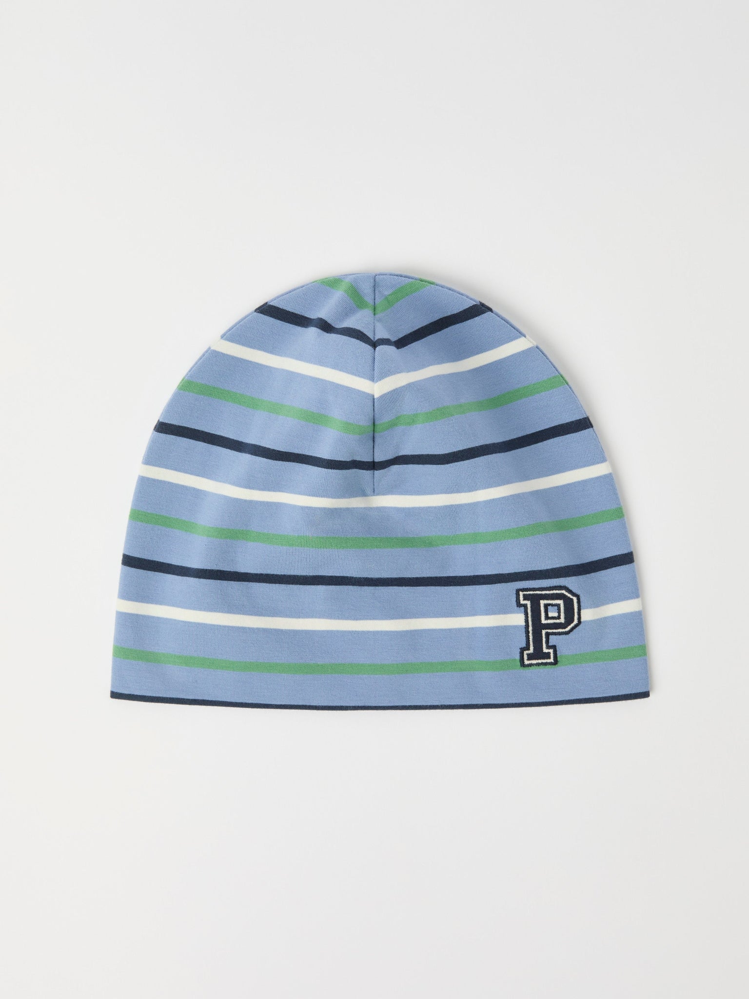 Blue Striped Kids Beanie Hat from the Polarn O. Pyret kidswear collection. Quality kids clothing made to last.