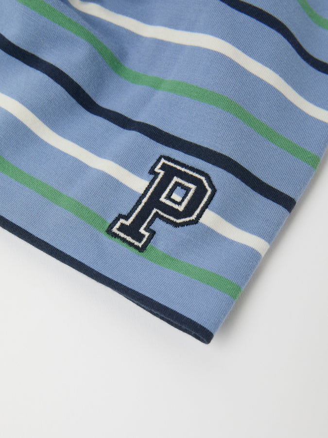 Blue Striped Kids Beanie Hat from the Polarn O. Pyret kidswear collection. Quality kids clothing made to last.