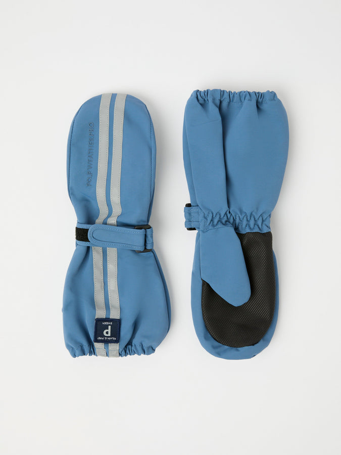 Blue Waterproof Shell Kids Mitten from the Polarn O. Pyret kidswear collection. Made using ethically sourced materials.