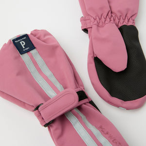 Pink Waterproof Shell Kids Mitten from the Polarn O. Pyret kidswear collection. Quality kids clothing made to last.