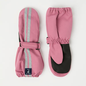 Pink Waterproof Shell Kids Mitten from the Polarn O. Pyret kidswear collection. Quality kids clothing made to last.