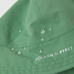 Green Kids Waterproof Rain Hat from the Polarn O. Pyret kidswear collection. Quality kids clothing made to last.