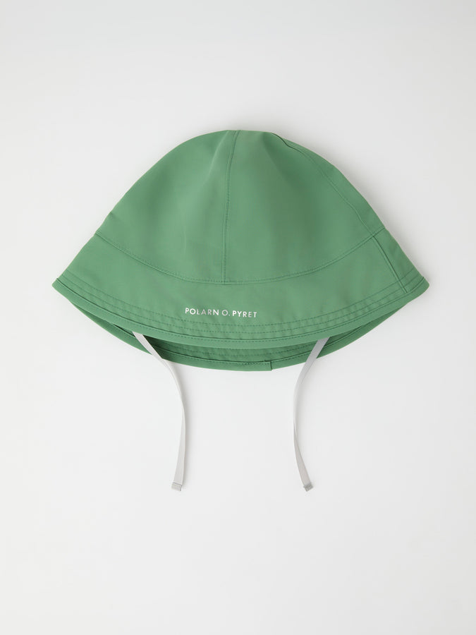 Green Kids Waterproof Rain Hat from the Polarn O. Pyret kidswear collection. Quality kids clothing made to last.