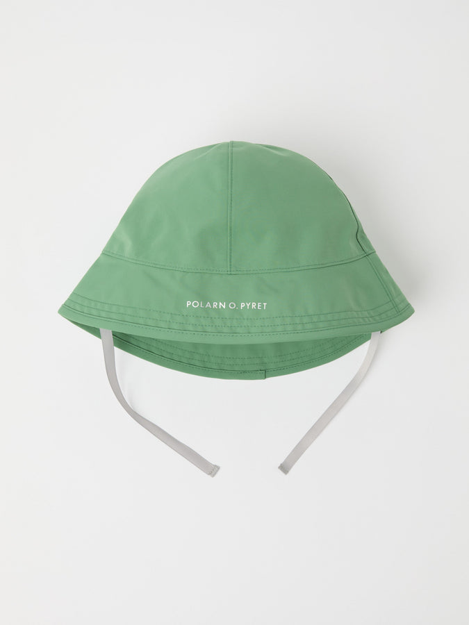 Green Kids Waterproof Rain Hat from the Polarn O. Pyret kidswear collection. Quality kids clothing made to last.