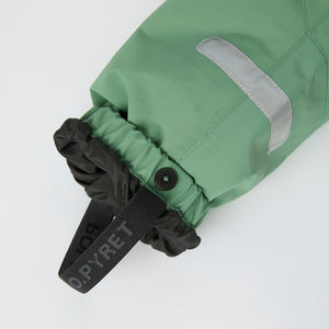 Green Waterproof Kids Shell Dungarees from the Polarn O. Pyret kidswear collection. The best ethical kids outerwear.