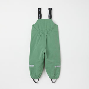 Green Waterproof Kids Shell Dungarees from the Polarn O. Pyret kidswear collection. The best ethical kids outerwear.