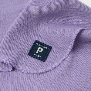 Purple Kids Merino Polo Neck Warmer from the Polarn O. Pyret kidswear collection. Quality kids clothing made to last.