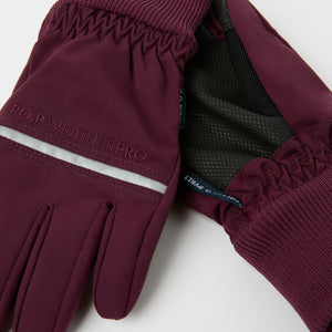 Burgundy Kids Padded Winter Gloves from the Polarn O. Pyret kidswear collection. Quality kids clothing made to last.