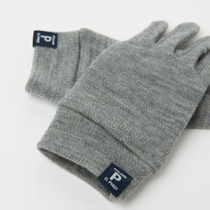 Grey Kids Wool Glove Liner from the Polarn O. Pyret kidswear collection. Ethically produced kids outerwear.