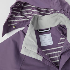 Purple Waterproof Kids School Coat from the Polarn O. Pyret kidswear collection. Quality kids clothing made to last.