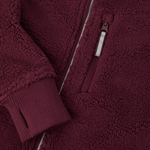 Burgundy Kids Sherpa Fleece Jacket from the Polarn O. Pyret kidswear collection. Ethically produced kids outerwear.