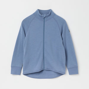 Blue Thermal Terry Merino Kids Zip Top from the Polarn O. Pyret kidswear collection. Quality kids clothing made to last.