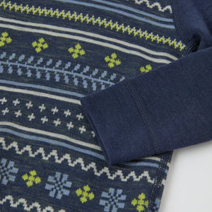 Blue Fairile Merino Wool Babygrow from the Polarn O. Pyret kidswear collection. Made using ethically sourced materials.